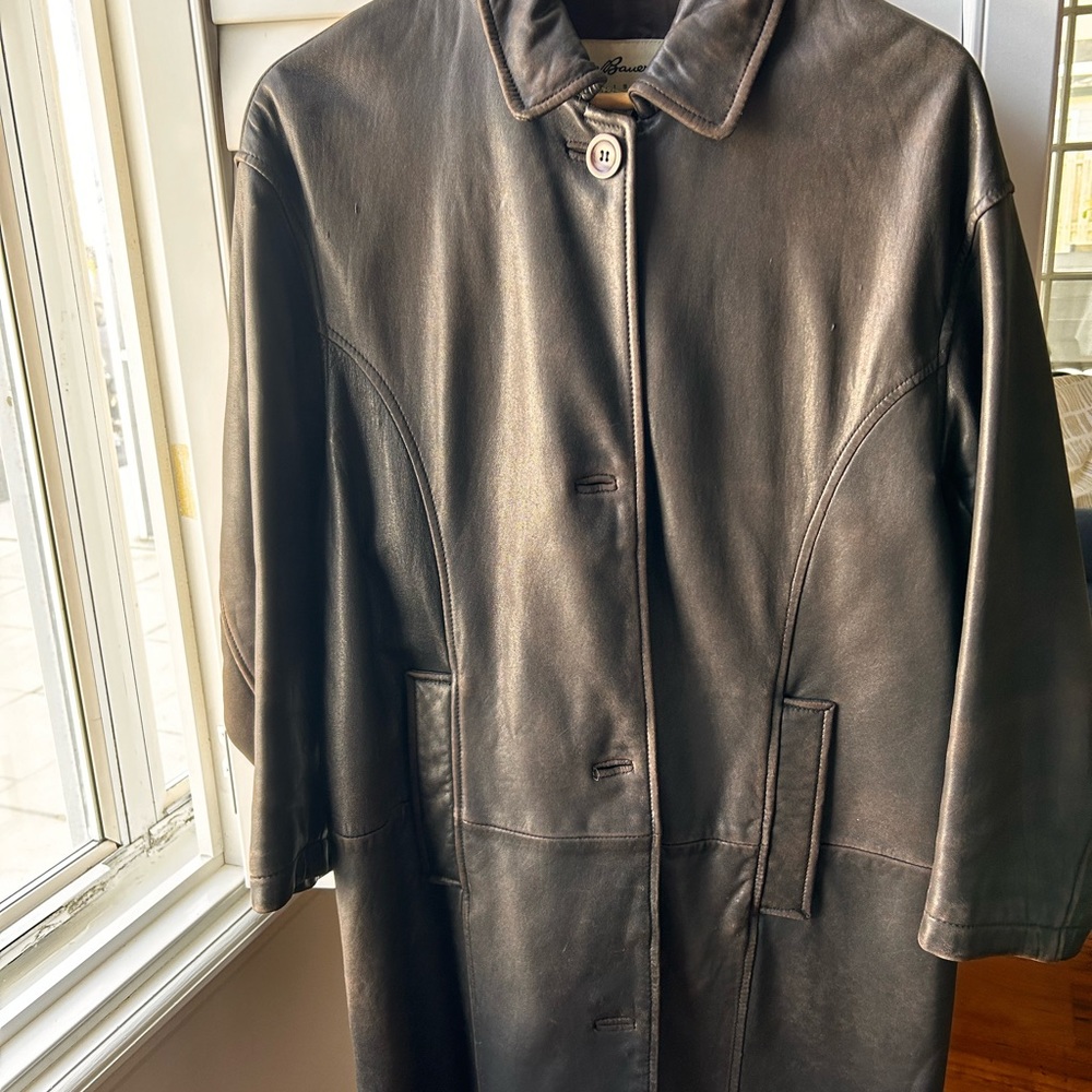 Eddie Bauer Leather Car Coat